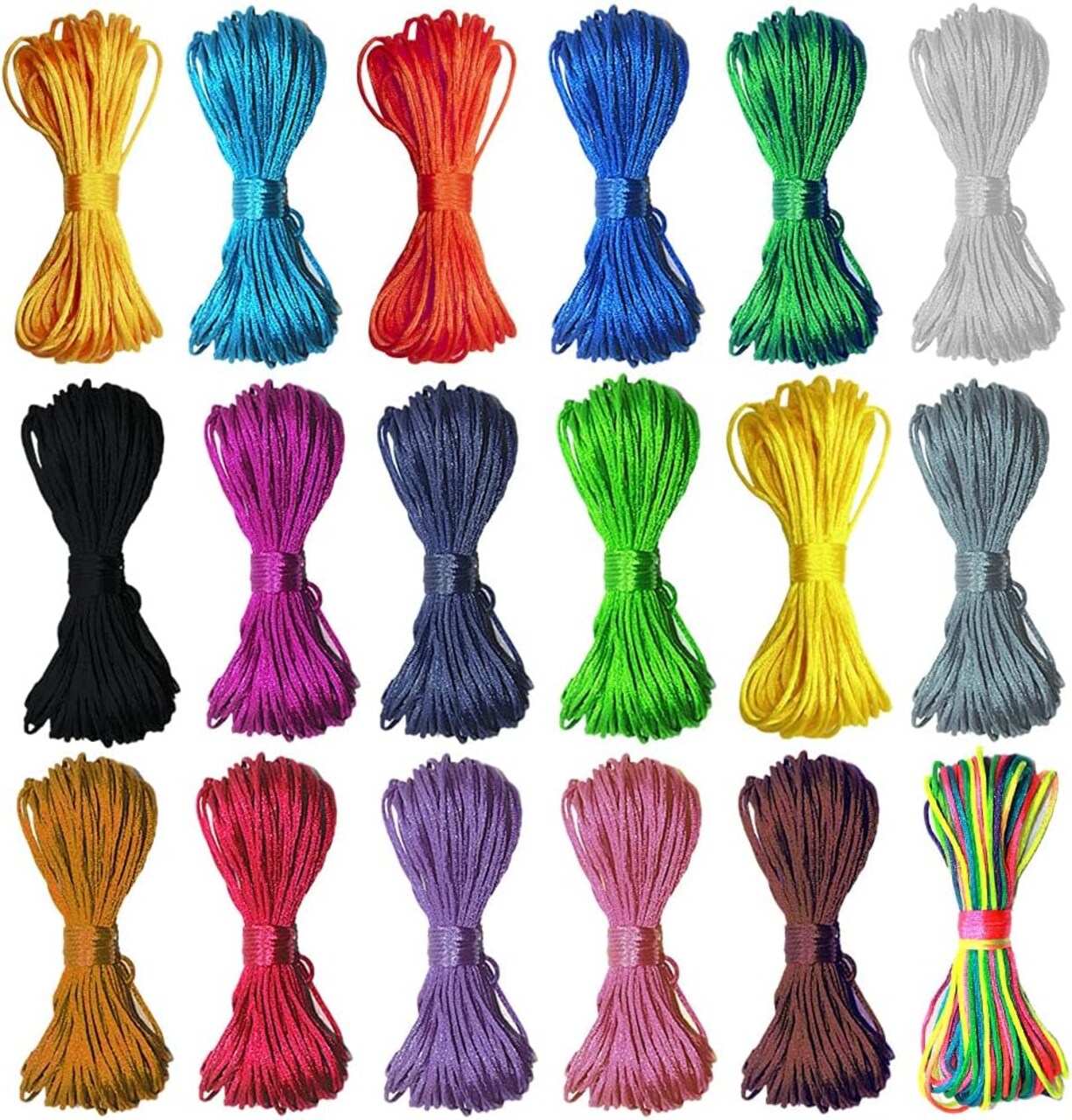 Nylon String for Bracelets Nylon Cord 1.5 mm 200 Yards Nylon Satin Cord Silk Beading Cord Bracelet Making String Rattail Cord for Necklace Bracelet Lanyard String Nylon Cord for Jewelry Making